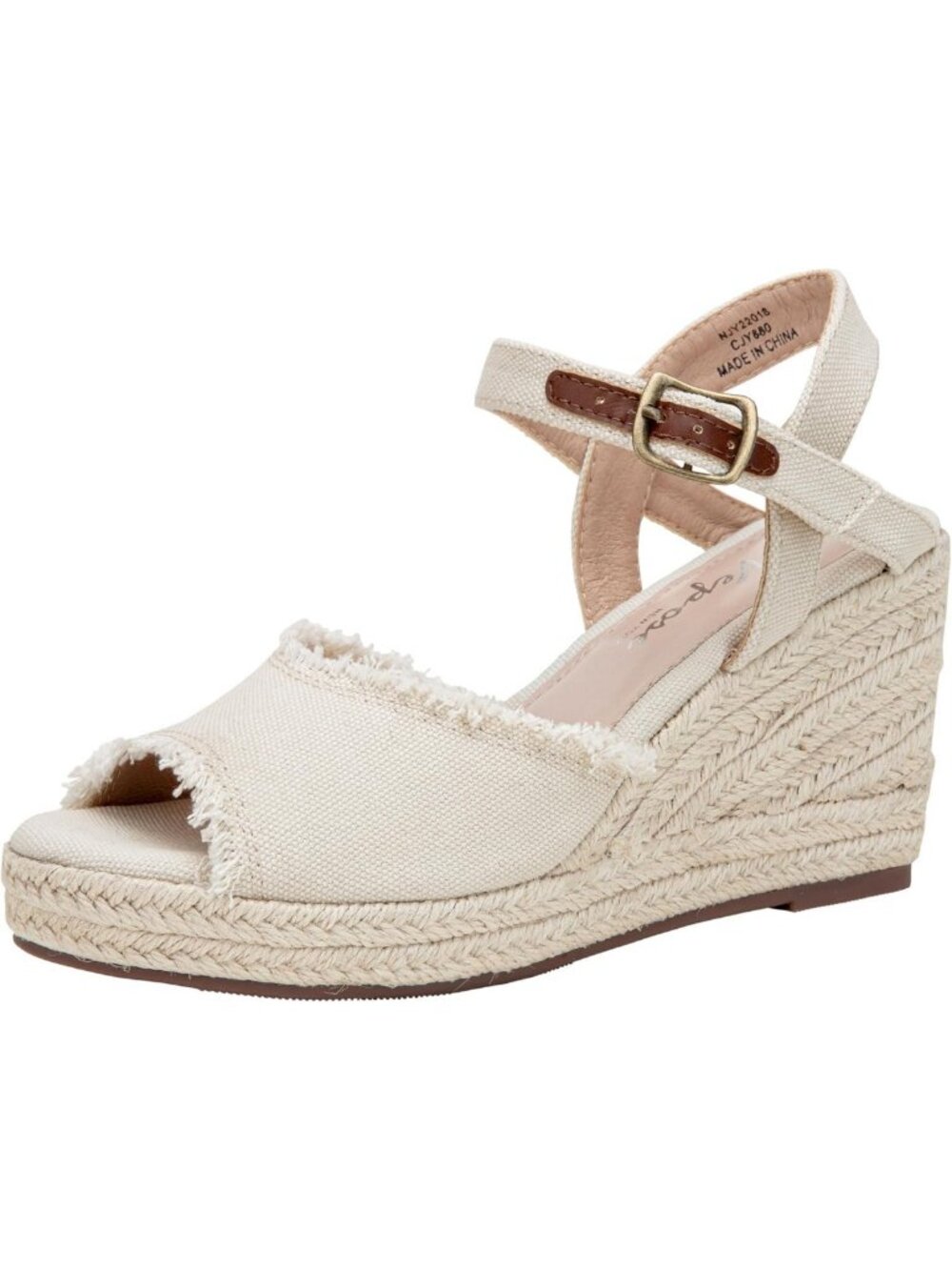 Stylish Women's Wedge Sandals - Peep Toe Espadrille Platform High Heels